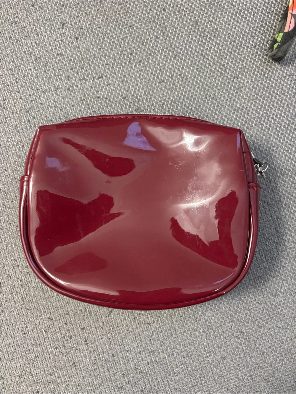 Dior Patent Leather Pouch in Burgundy Red